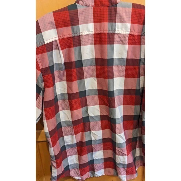 Orvis Mens Size Large Red Plaid Short Sleeve Cotton Button Up Casual Shirt - Picture 4 of 4